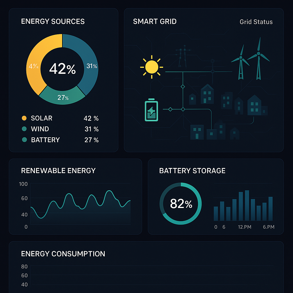 Energy Solutions - Smart grid, renewable energy, and AI-powered energy management systems